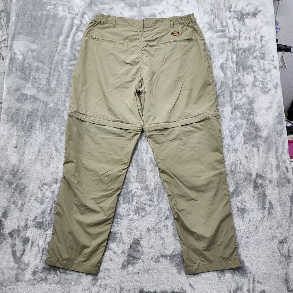 Cabela's Guidewear‎ Pants Mens XL L32 Tan UPF 40 Convertible Lightweight Hiking